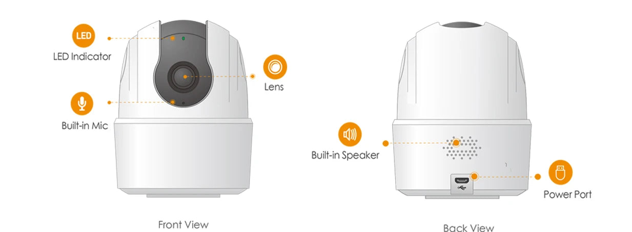 IMOU Ranger 2C 3MP Smart WiFi Camera | 360° Indoor Security | Human Detection | Night Vision | Two-Way Audio | Alexa Compatible