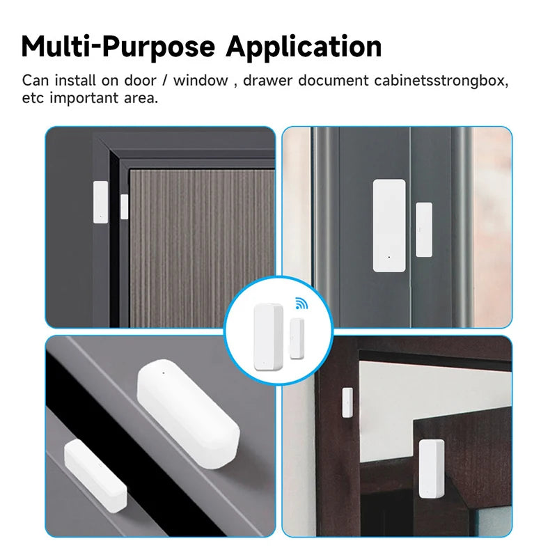 Tuya Smart WiFi/Zigbee Door & Window Sensor | Open/Close Alarm | Alexa & Google Compatible | No Hub Needed (WiFi)