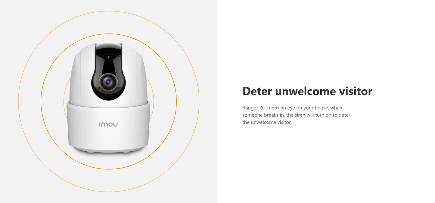 IMOU Ranger 2C 3MP Smart WiFi Camera | 360° Indoor Security | Human Detection | Night Vision | Two-Way Audio | Alexa Compatible