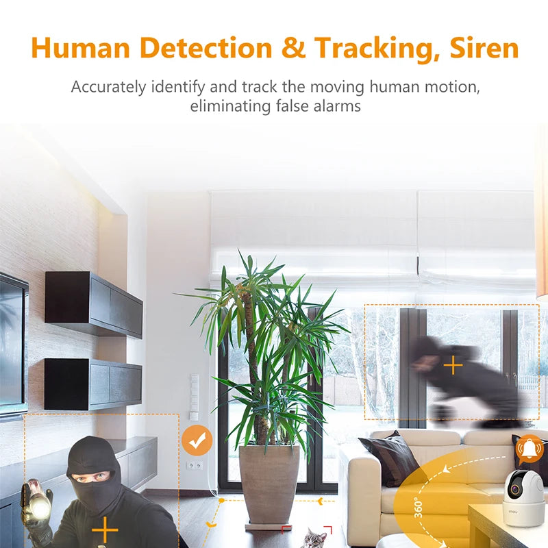 IMOU Ranger 2C 3MP Smart WiFi Camera | 360° Indoor Security | Human Detection | Night Vision | Two-Way Audio | Alexa Compatible