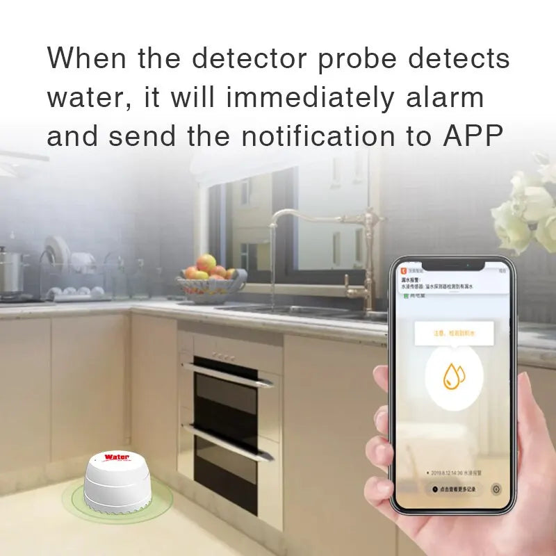Tuya Smart WiFi Water Leak Detector – Flood Sensor with Alarm | Smart Life App | Alexa & Google Compatible