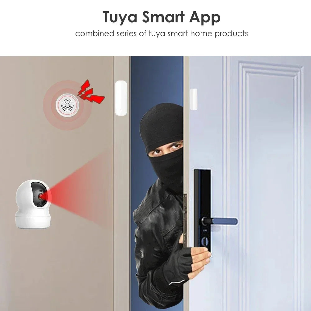 Tuya Smart WiFi/Zigbee Door & Window Sensor | Open/Close Alarm | Alexa & Google Compatible | No Hub Needed (WiFi)