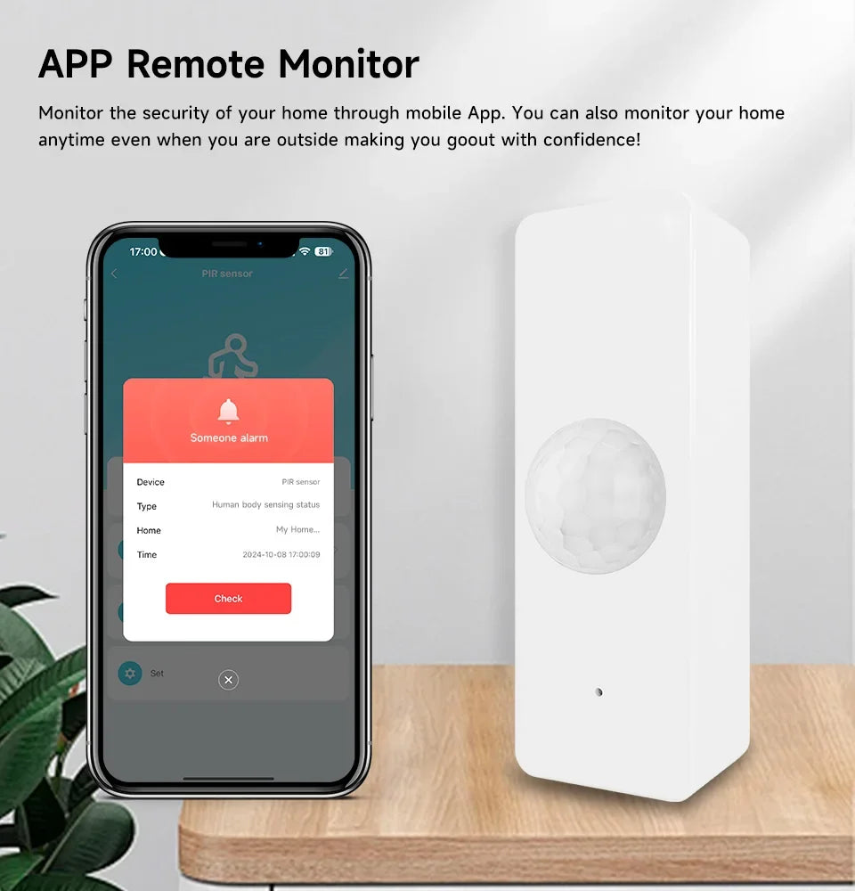Tuya WiFi & Zigbee PIR Motion Sensor | Smart Infrared Detector for Security | Works with Alexa & Google Home