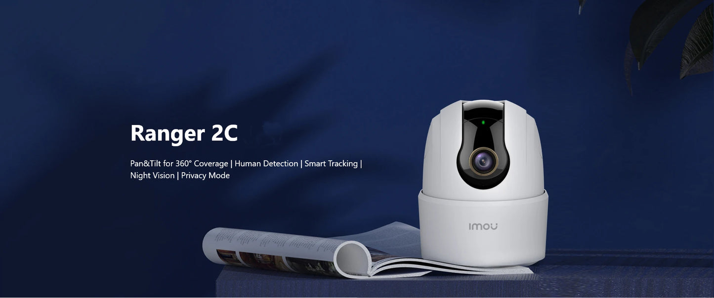 IMOU Ranger 2C 3MP Smart WiFi Camera | 360° Indoor Security | Human Detection | Night Vision | Two-Way Audio | Alexa Compatible
