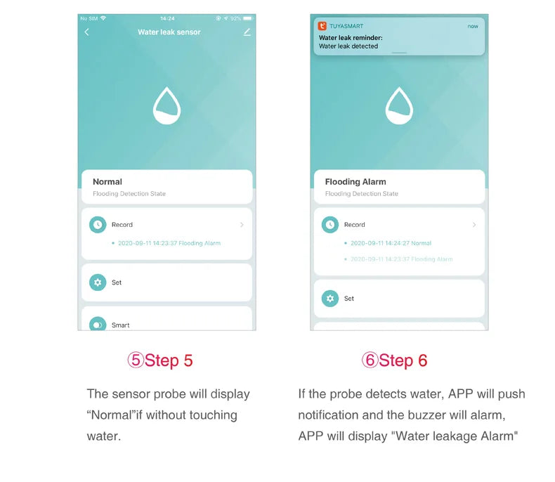 Tuya Smart WiFi Water Leak Detector – Flood Sensor with Alarm | Smart Life App | Alexa & Google Compatible