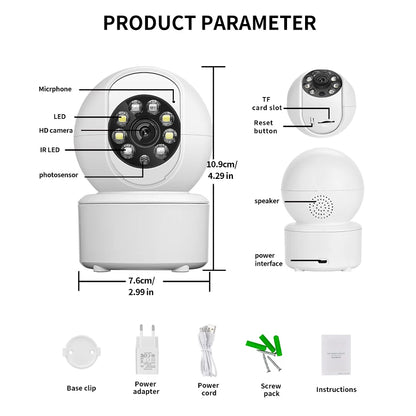 1080P Smart Indoor WiFi Security Camera | Night Vision, Motion Tracking, Two-Way Audio | Baby & Pet Monitor | ICSEE App
