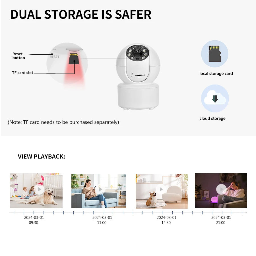 1080P Smart Indoor WiFi Security Camera | Night Vision, Motion Tracking, Two-Way Audio | Baby & Pet Monitor | ICSEE App