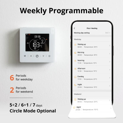 Beok Smart WiFi Thermostat | Battery-Powered for Gas Boiler | Tuya/Smart Life App | Alexa & Google Compatible