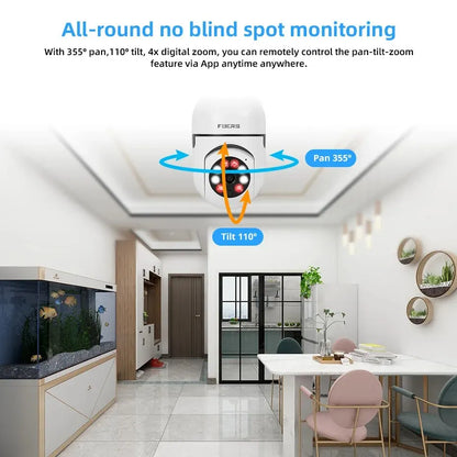 E27 Light Bulb Security Camera – Full Color Night Vision | Human Tracking | 2MP | Indoor WiFi Surveillance