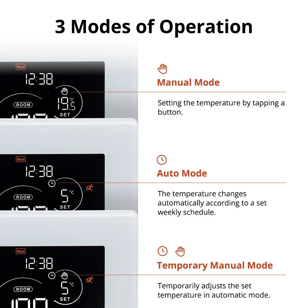Beok Smart WiFi Thermostat | Battery-Powered for Gas Boiler | Tuya/Smart Life App | Alexa & Google Compatible