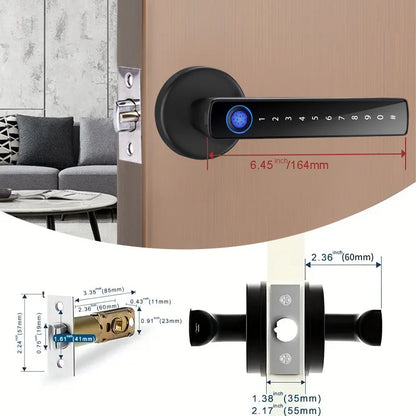 XSDTS Smart Door Lock | Fingerprint, Keypad, Card & App | Bluetooth | Tuya Compatible | Easy Install