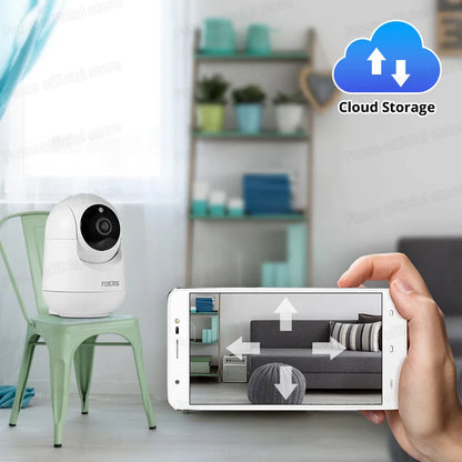 Fuers 5MP WiFi Indoor Security Camera | Tuya Smart PTZ IP Camera with Motion Tracking & Two-Way Audio