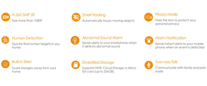 IMOU Ranger 2C 3MP Smart WiFi Camera | 360° Indoor Security | Human Detection | Night Vision | Two-Way Audio | Alexa Compatible