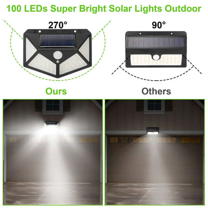 100 LED Solar Garden Light – Motion Sensor | 270° Wide Angle | Waterproof Outdoor Lamp | 3 Modes
