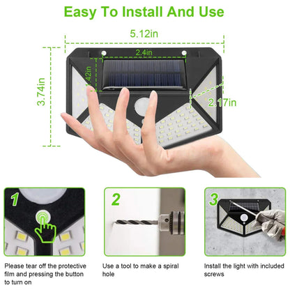 100 LED Solar Garden Light – Motion Sensor | 270° Wide Angle | Waterproof Outdoor Lamp | 3 Modes