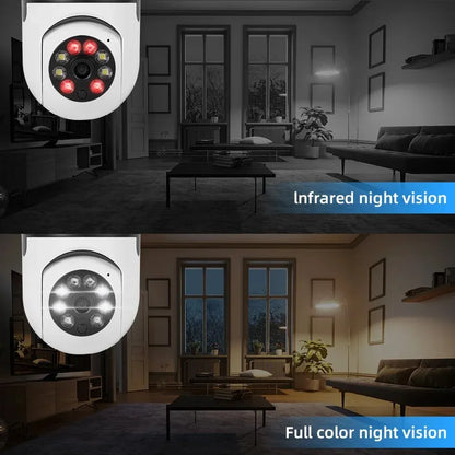 E27 Light Bulb Security Camera – Full Color Night Vision | Human Tracking | 2MP | Indoor WiFi Surveillance