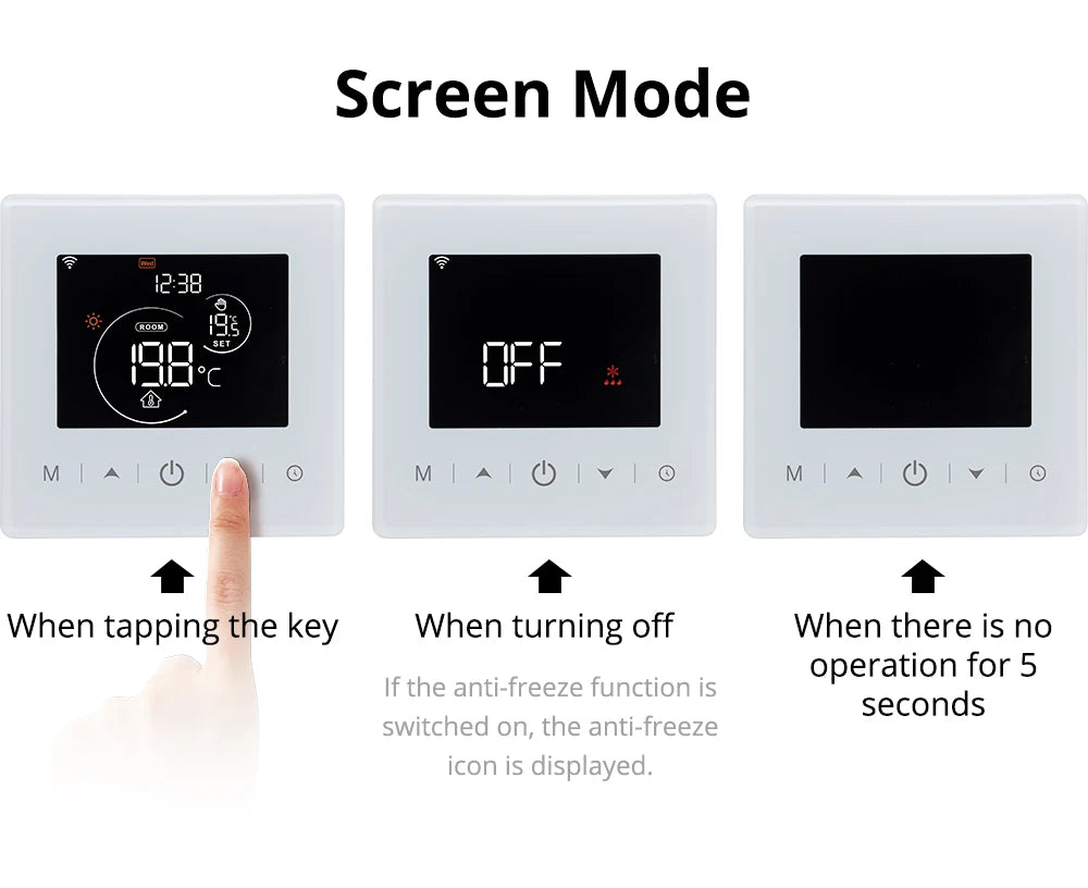 Beok Smart WiFi Thermostat | Battery-Powered for Gas Boiler | Tuya/Smart Life App | Alexa & Google Compatible