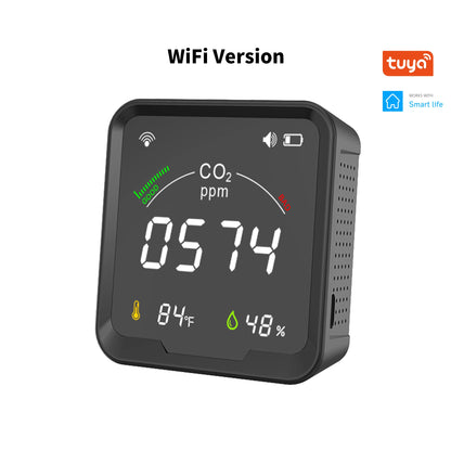 GIRIER Smart WiFi CO₂ Detector | Indoor Carbon Dioxide, Temperature & Humidity Monitor – Tuya App Compatible