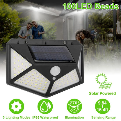 100 LED Solar Garden Light – Motion Sensor | 270° Wide Angle | Waterproof Outdoor Lamp | 3 Modes