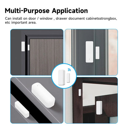 Tuya Smart WiFi/Zigbee Door & Window Sensor | Open/Close Alarm | Alexa & Google Compatible | No Hub Needed (WiFi)