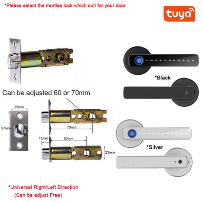 XSDTS Smart Door Lock | Fingerprint, Keypad, Card & App | Bluetooth | Tuya Compatible | Easy Install