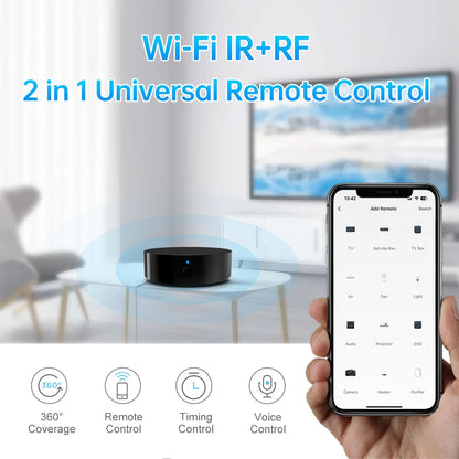 AVATTO Tuya Smart WiFi IR + RF Remote Controller (S16 Pro) | 433/315MHz | Universal Smart Home Hub for TV, AC, Alexa, Google