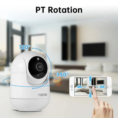 Fuers 5MP WiFi Indoor Security Camera | Tuya Smart PTZ IP Camera with Motion Tracking & Two-Way Audio