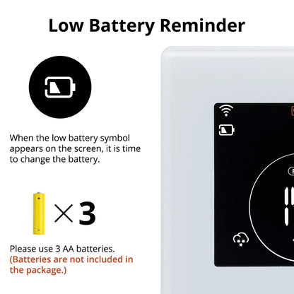 Beok Smart WiFi Thermostat | Battery-Powered for Gas Boiler | Tuya/Smart Life App | Alexa & Google Compatible