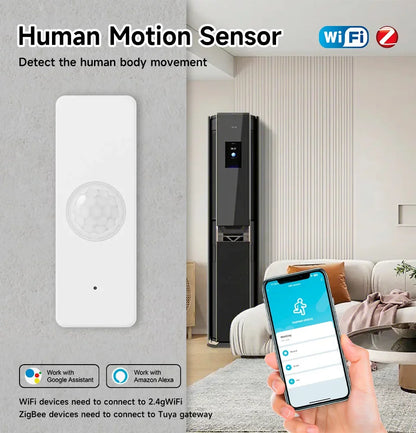 Tuya WiFi & Zigbee PIR Motion Sensor | Smart Infrared Detector for Security | Works with Alexa & Google Home