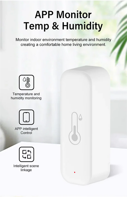 Tuya Smart WiFi Temperature & Humidity Sensor – Voice-Controlled Hygrometer for Alexa & Google Home