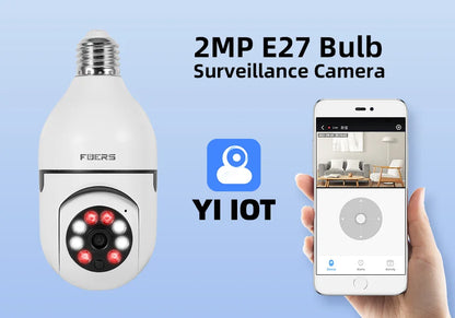 E27 Light Bulb Security Camera – Full Color Night Vision | Human Tracking | 2MP | Indoor WiFi Surveillance