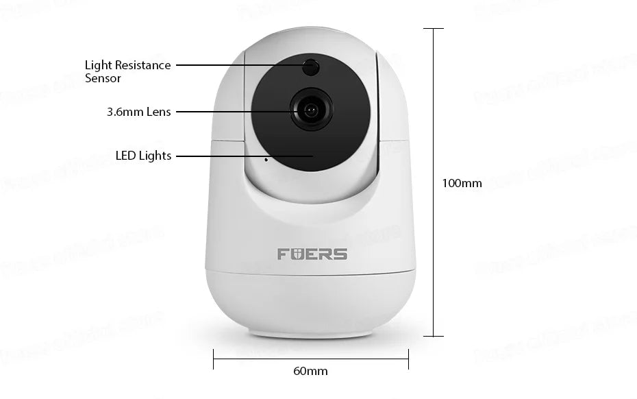 Fuers 5MP WiFi Indoor Security Camera | Tuya Smart PTZ IP Camera with Motion Tracking & Two-Way Audio