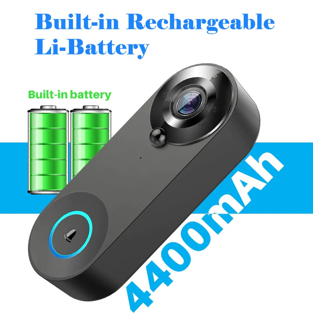 1080P WiFi Video Doorbell | PIR Motion Detection | Tuya Smart App | 2-Way Audio | Night Vision | Wireless Security