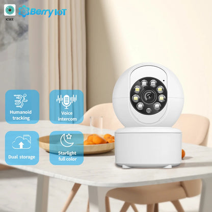 1080P Smart Indoor WiFi Security Camera | Night Vision, Motion Tracking, Two-Way Audio | Baby & Pet Monitor | ICSEE App