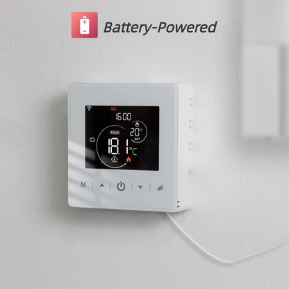 Beok Smart WiFi Thermostat | Battery-Powered for Gas Boiler | Tuya/Smart Life App | Alexa & Google Compatible