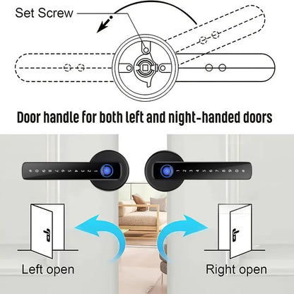 XSDTS Smart Door Lock | Fingerprint, Keypad, Card & App | Bluetooth | Tuya Compatible | Easy Install