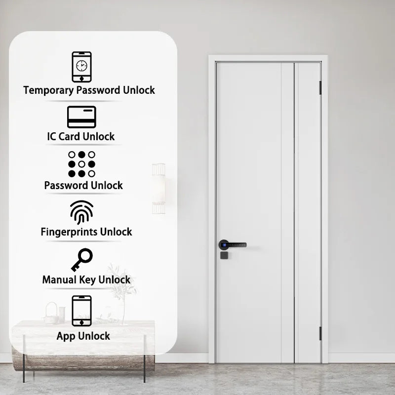 XSDTS Smart Door Lock | Fingerprint, Keypad, Card & App | Bluetooth | Tuya Compatible | Easy Install