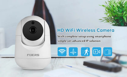 Fuers 5MP WiFi Indoor Security Camera | Tuya Smart PTZ IP Camera with Motion Tracking & Two-Way Audio