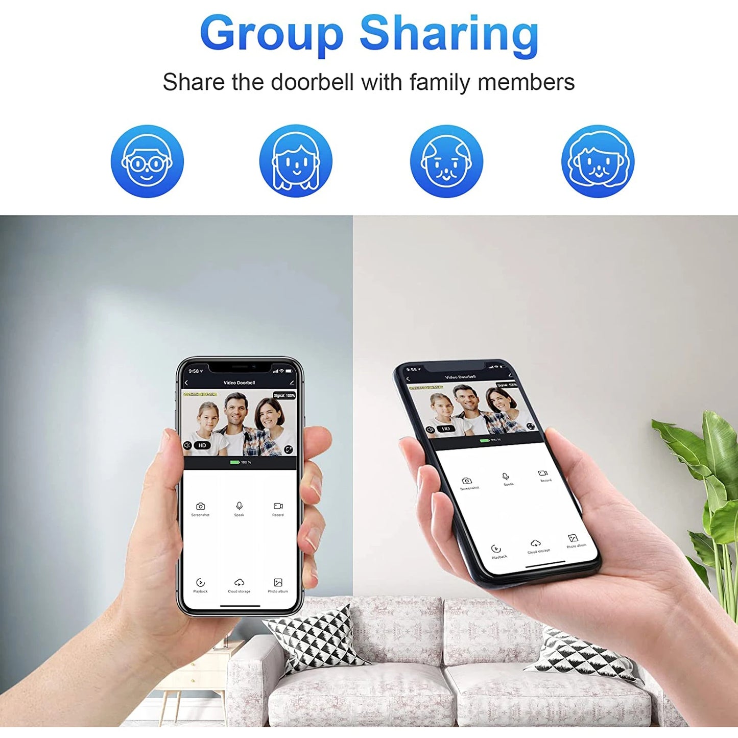 1080P WiFi Video Doorbell | PIR Motion Detection | Tuya Smart App | 2-Way Audio | Night Vision | Wireless Security