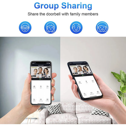 1080P WiFi Video Doorbell | PIR Motion Detection | Tuya Smart App | 2-Way Audio | Night Vision | Wireless Security