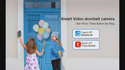 1080P WiFi Video Doorbell | PIR Motion Detection | Tuya Smart App | 2-Way Audio | Night Vision | Wireless Security